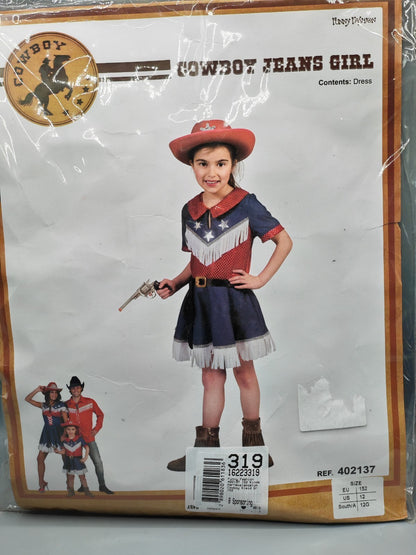 Fanny Fashion Cowboy Jeans Girl Kostüm Kinder Größe 152 Fasching Karneval