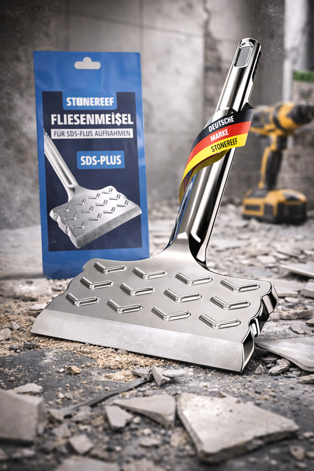 SDS Plus Flachmeißel 165x75mm – Fliesenmeißel für Bohrhammer g