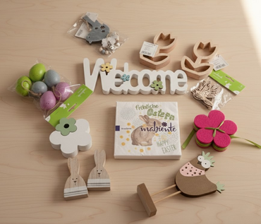 12x Osterdeko Set Markenprodukte Verschiedene Dekoartikel Frühling Ostern