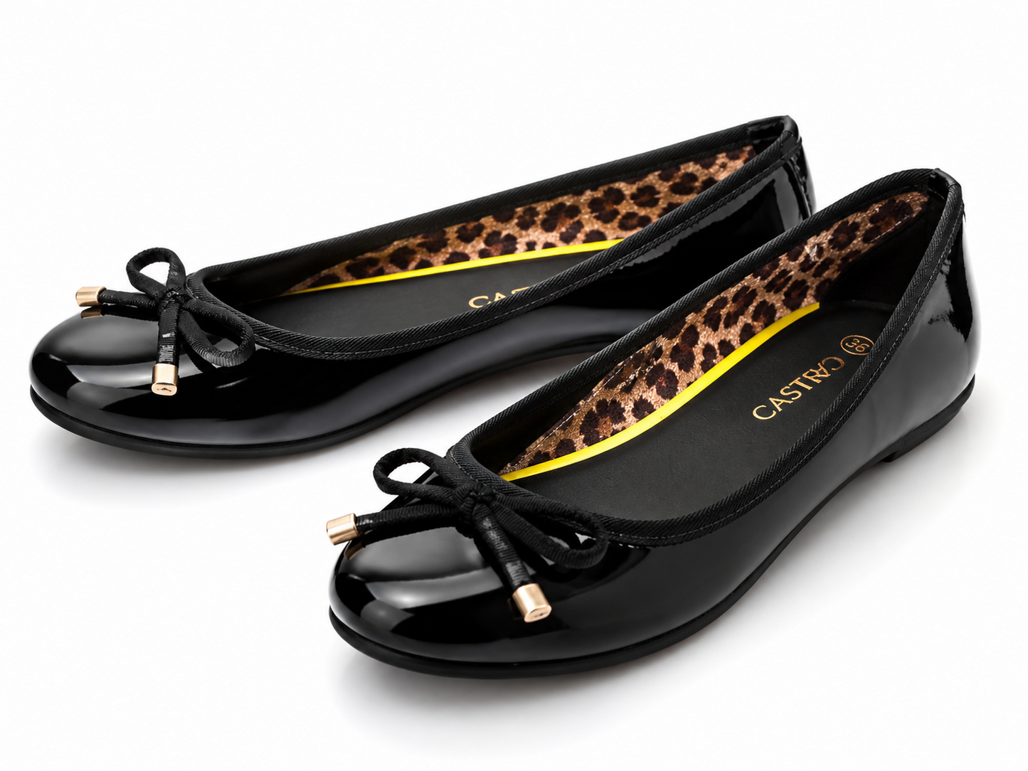 Castro Ballerinas Damen Schwarz Gr 36 Flats Slipper Schuhe elegant