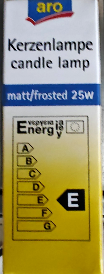9x aro Kerzenlampe E14 25W 230V Matt Glühlampe Kerzenbirne Leuchtmittel HA34