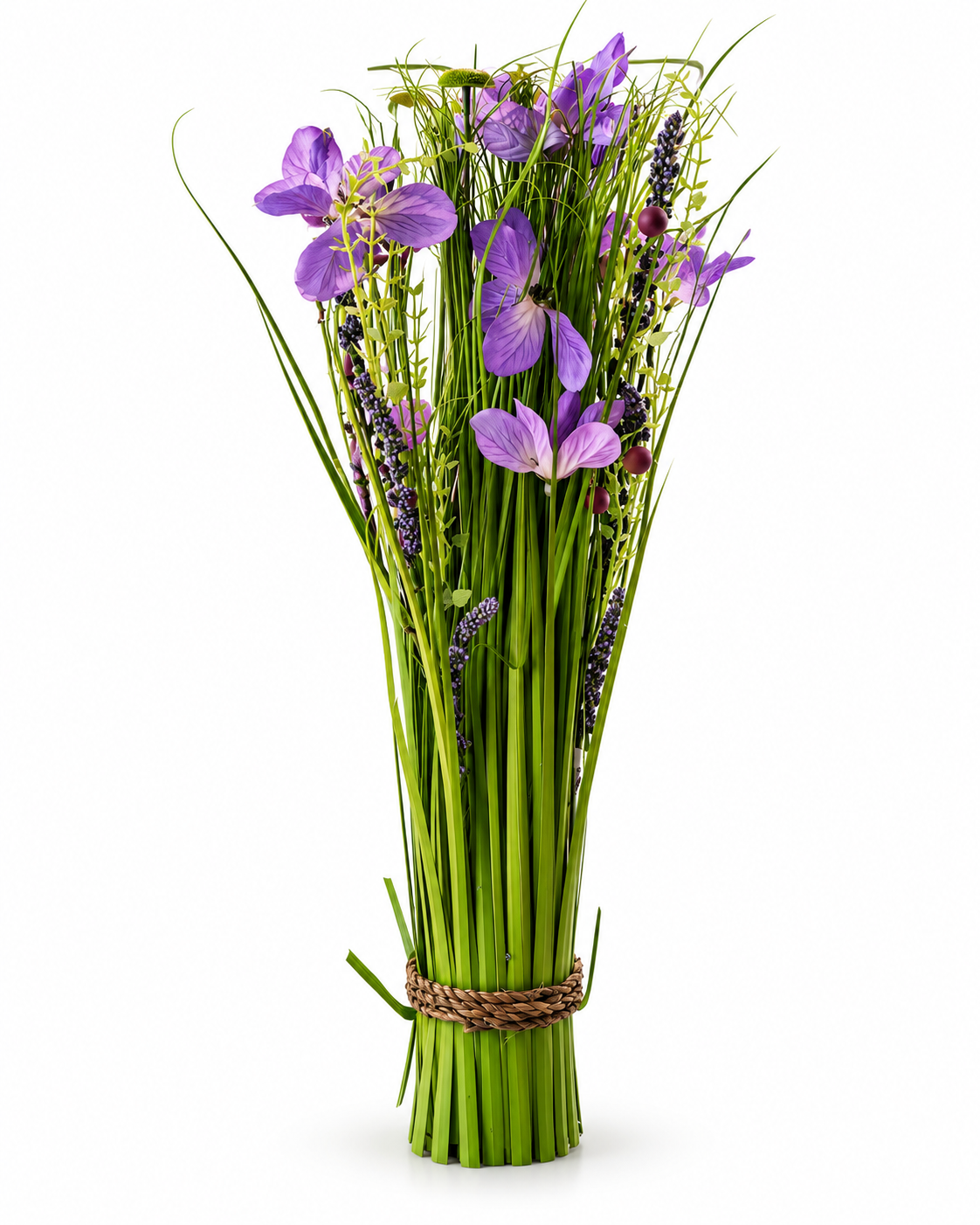 Kunstblumen Grasbündel 52 cm Lila Dekogras Blumenarrangement Tischdeko E7