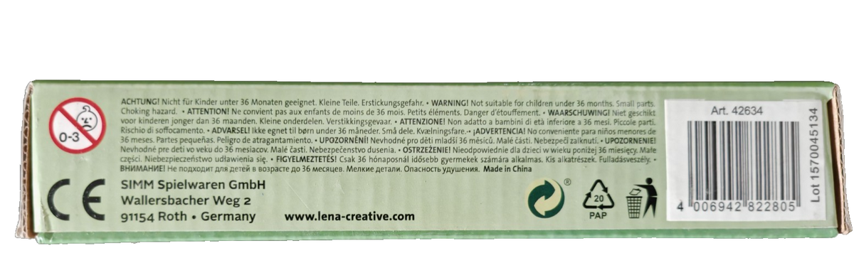 LENA My First Zähle mit mir Lernspiel Zahlen 0-10 24 Teile ab 3 Jahre D6