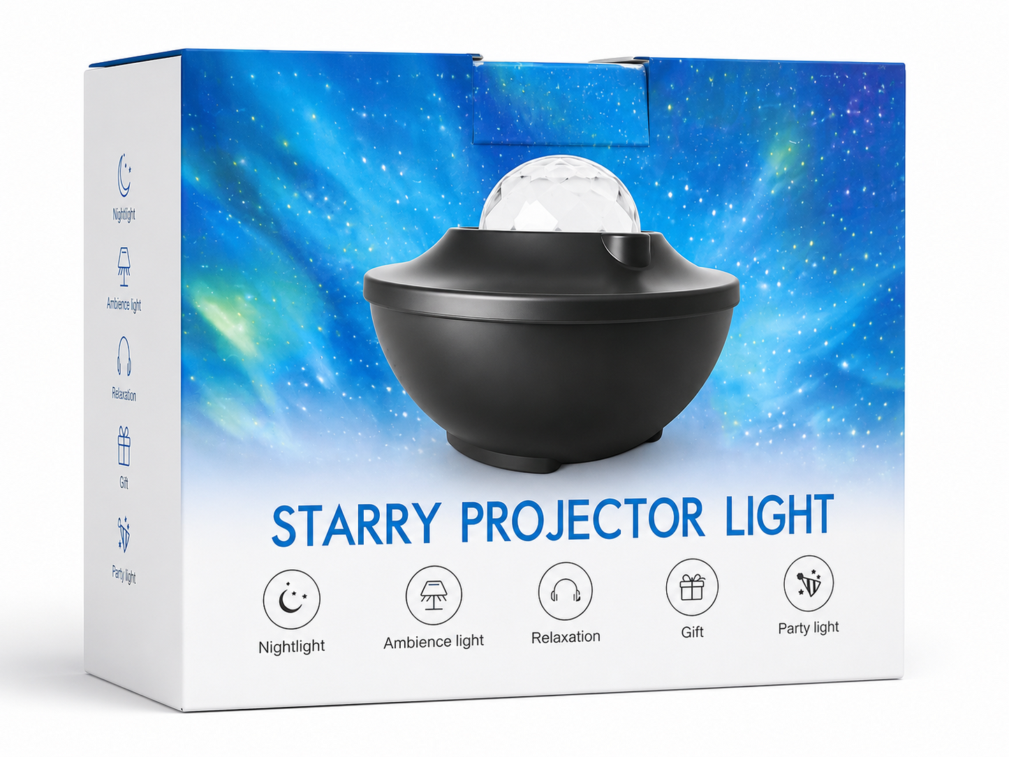 Sternenhimmel Projektor Galaxy Projektor LED Nachtlicht Musik Fernbedienung 360°