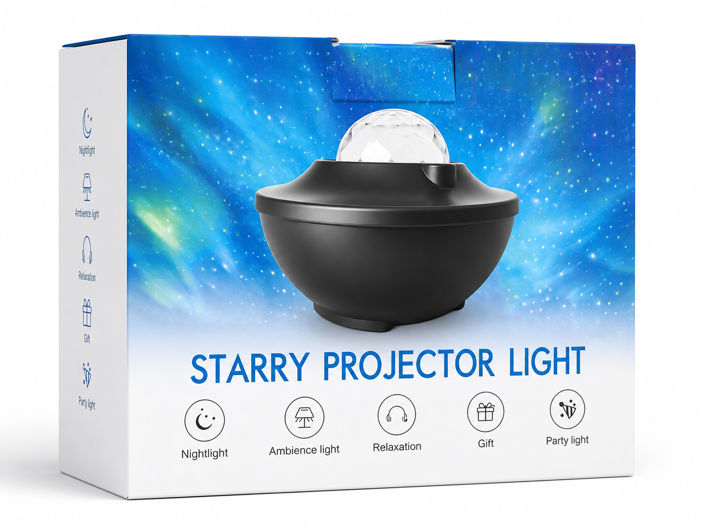 Sternenhimmel Projektor Galaxy Projektor LED Nachtlicht Musik Fernbedienung 360°