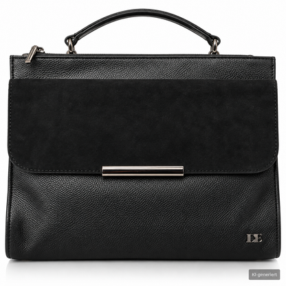 Desiderius Alivia Damen Ledertasche Schwarz Handtasche Cow Leather Goat Suede H3