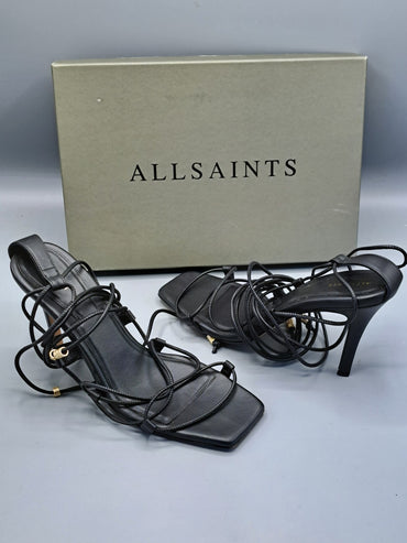 Allsaints Alice - Strappy - Goat Leather, Damenschuhe, Schwarz, Größe 40