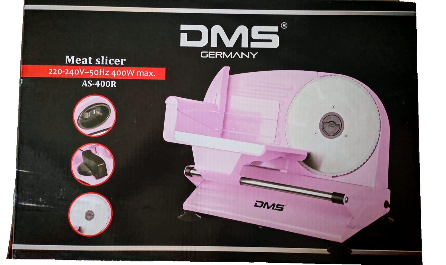 DMS AS-400R Allesschneider Rosa Brotschneidemaschine Wurstschneider Küche  HO-01