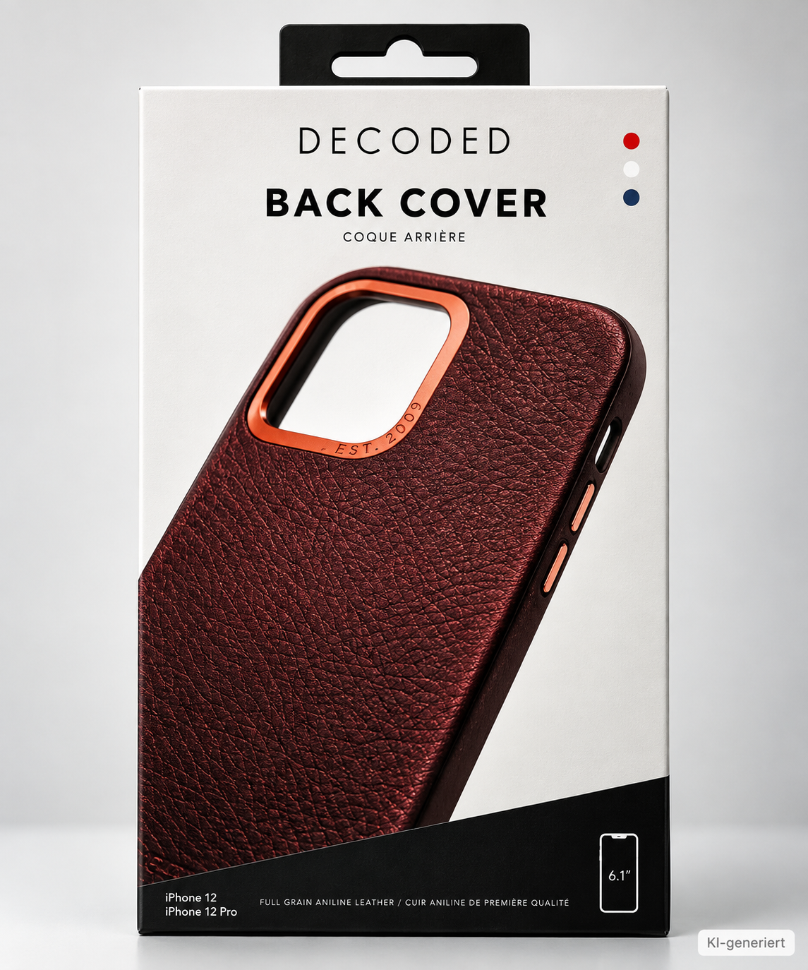 DECODED Leder Hülle iPhone 12 12 Pro 6,1" MagSafe Back Cover Braun Echtleder A9