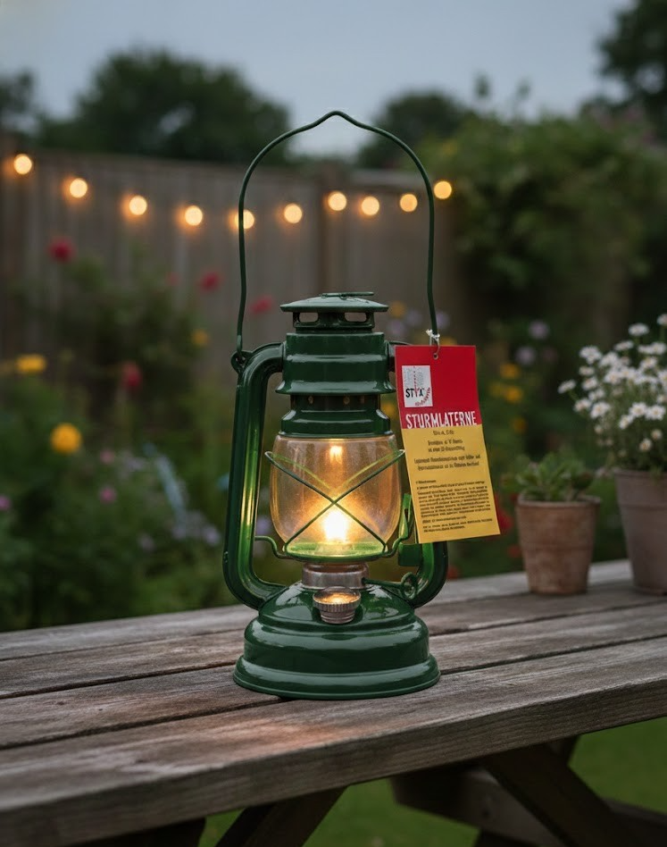 Styx Ambiente Sturmlaterne 25 cm Grün Laterne Deko Garten & Outdoor