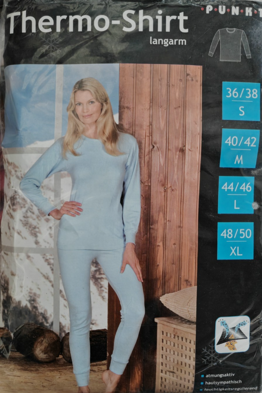 PUNKT Damen Thermo Shirt Langarm Gr. 44/46 L Grau Funktionsunterwäsche G3