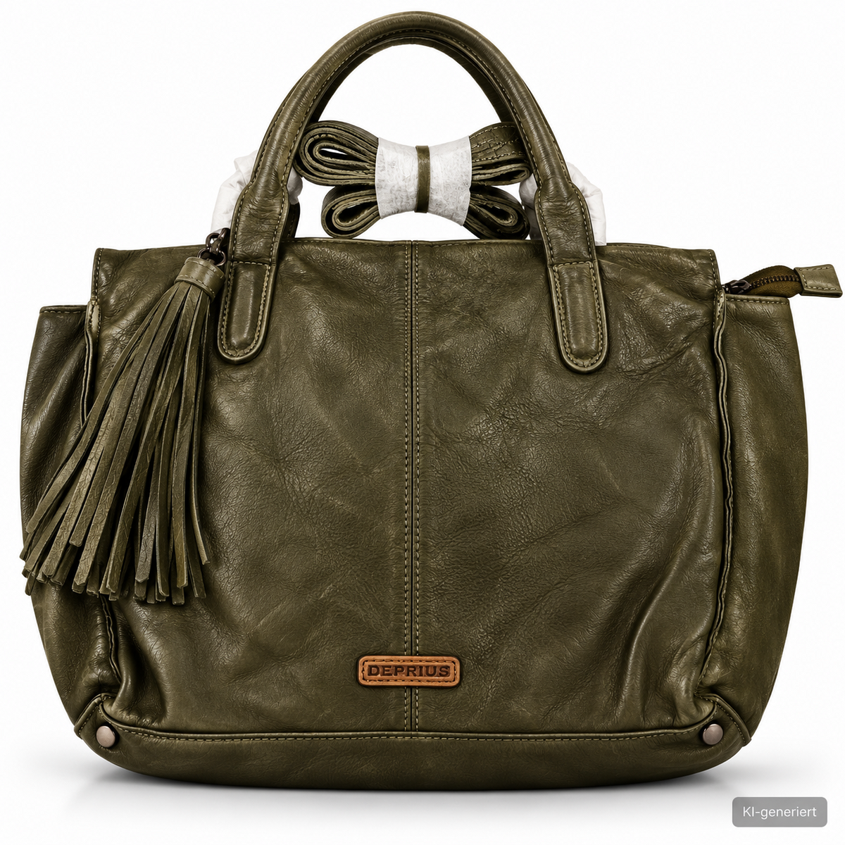 Desiderius Caladia Damen Ledertasche Olive Echtleder Shopper Schultertasche H2