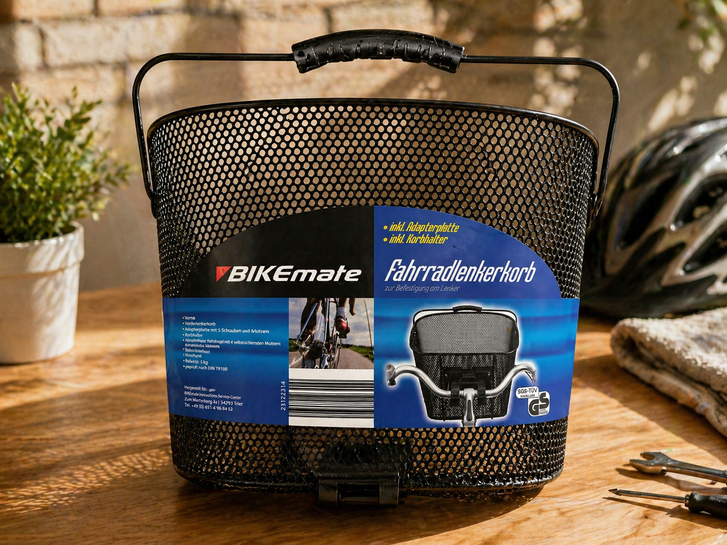 Bikemate Fahrradkorb Lenkerkorb Schwarz inkl Halterung Fahrrad Korb