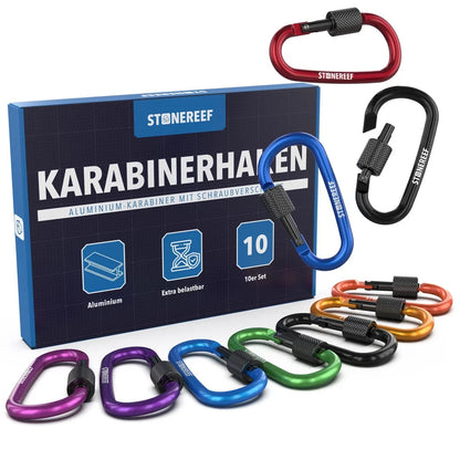8x Karabinerhaken Aluminium Rostfrei Schnappverschluss Outdoor Camping Reise A6