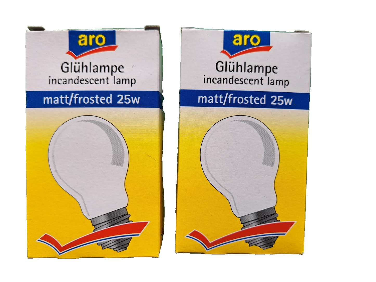 ARO Glühlampen 25W matt/frosted – 2 Stück – E27 – Neu