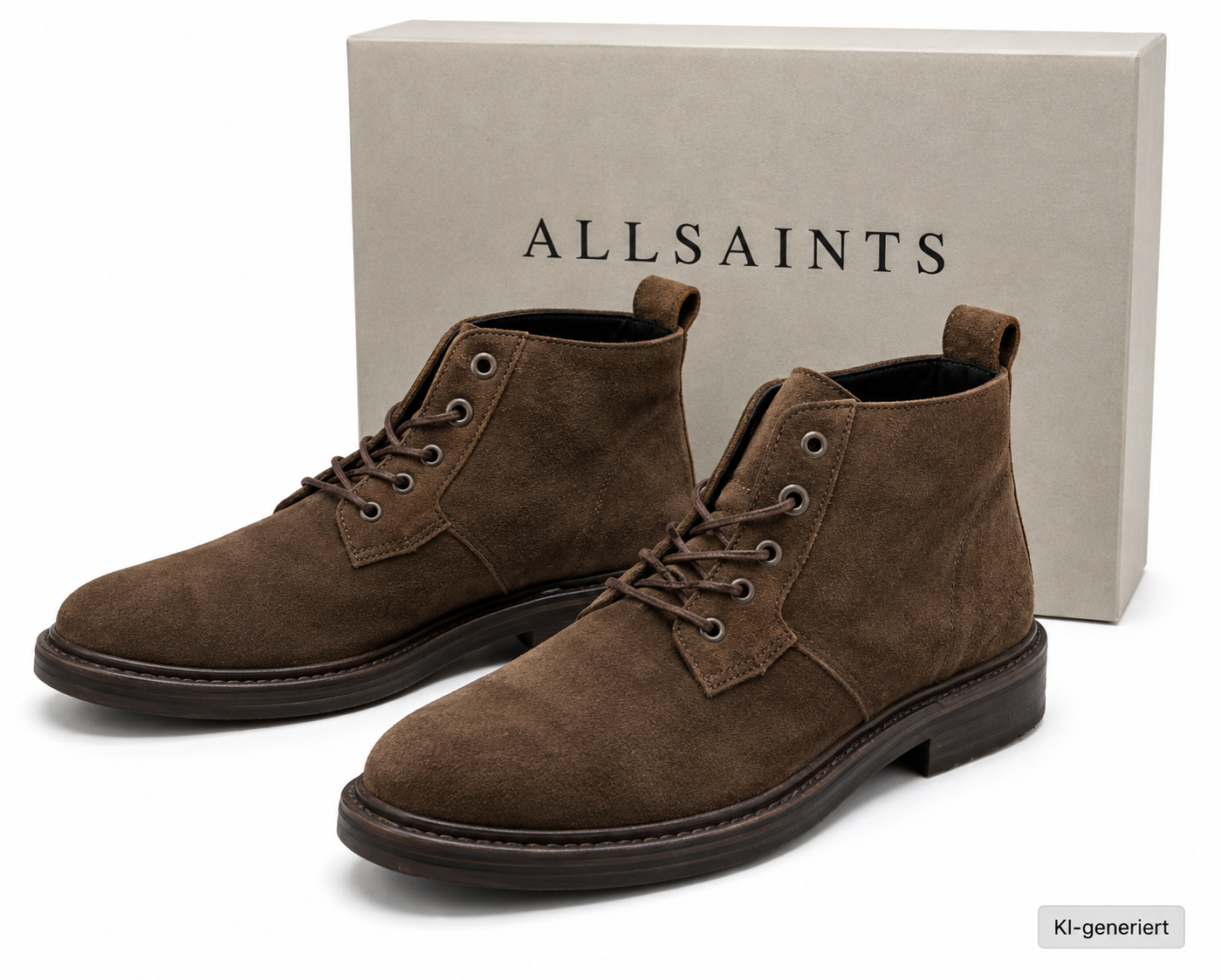 AllSaints High Top Boots Herren Lace Up Braun Gr. 43 Stiefel