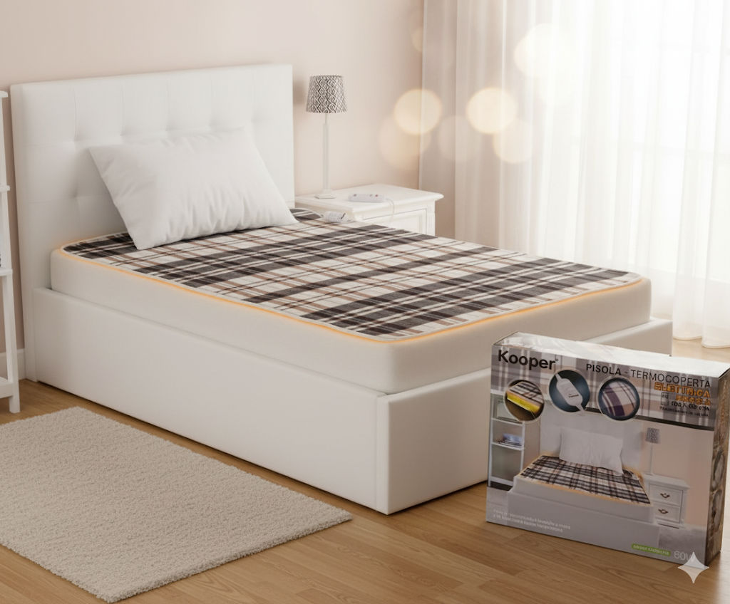 Kooper Heizdecke 160x80 cm 2 Stufen mit Fernbedienung Wärmedecke