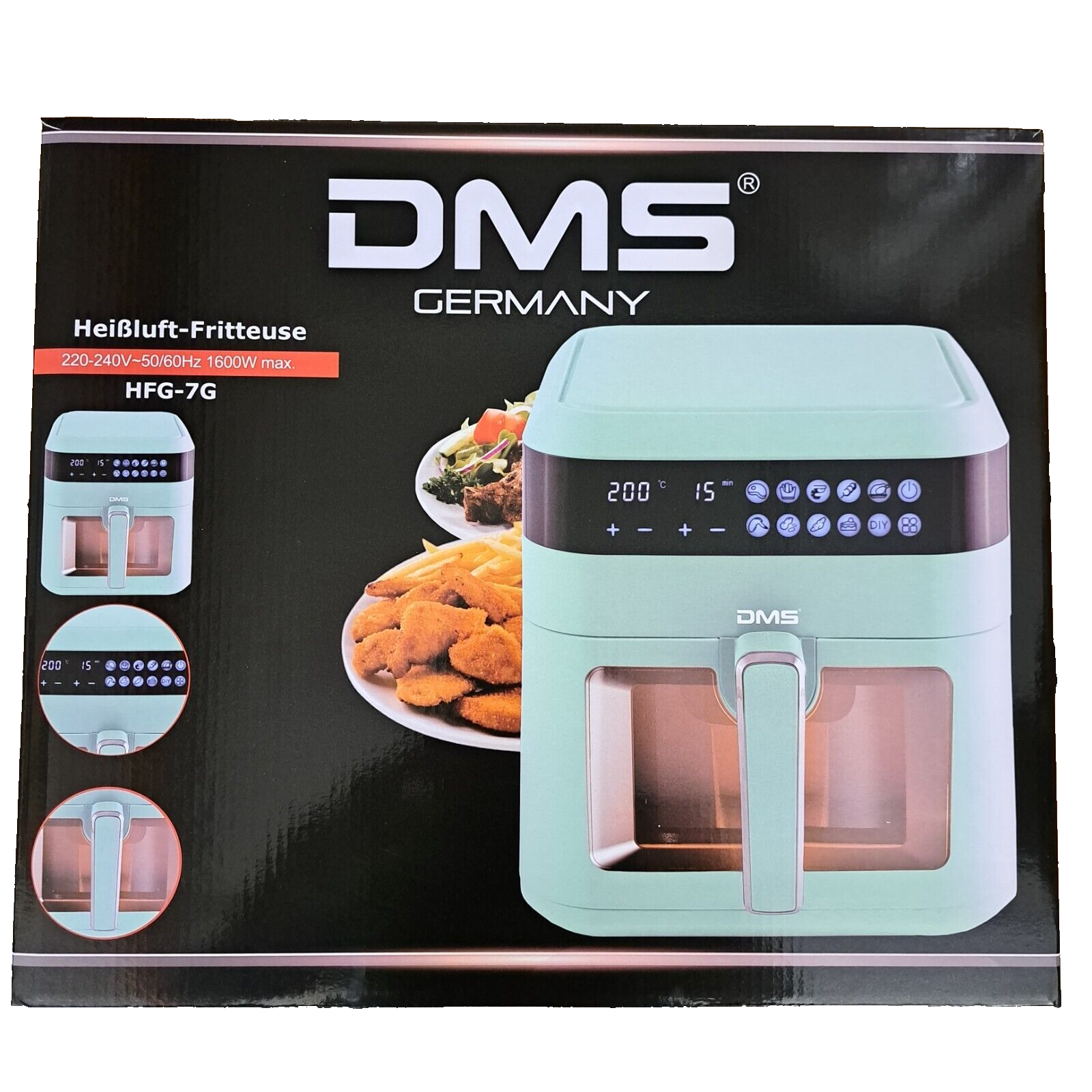 DMS Heißluft-Fritteuse HFG-7G, Modern, Hochwertig