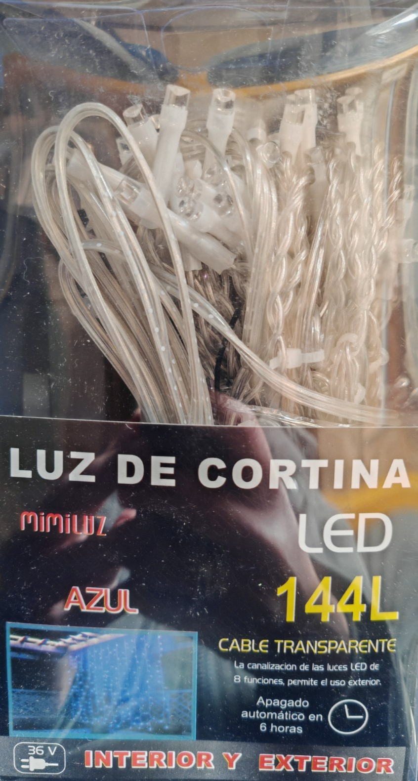 Mimi Luz LED Lichtervorhang 144 LEDs 36V Vorhang Lichterkette Innen Außen Deko