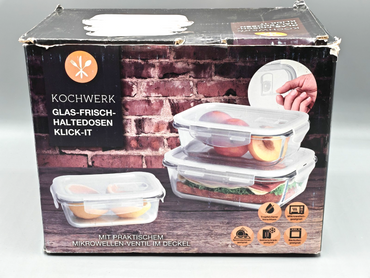 Kochwerk Glas-Frischhaltedosen Klick-It 3er Set Aufbewahrungsdosen