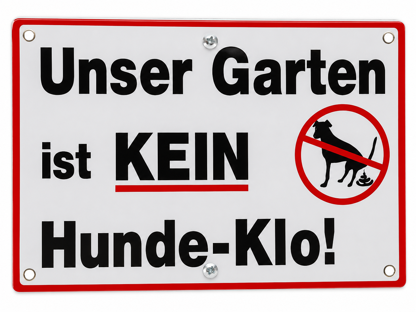 Gartenschild Unser Garten ist kein Hunde-Klo 19x12 cm Metallschild Hunde B6
