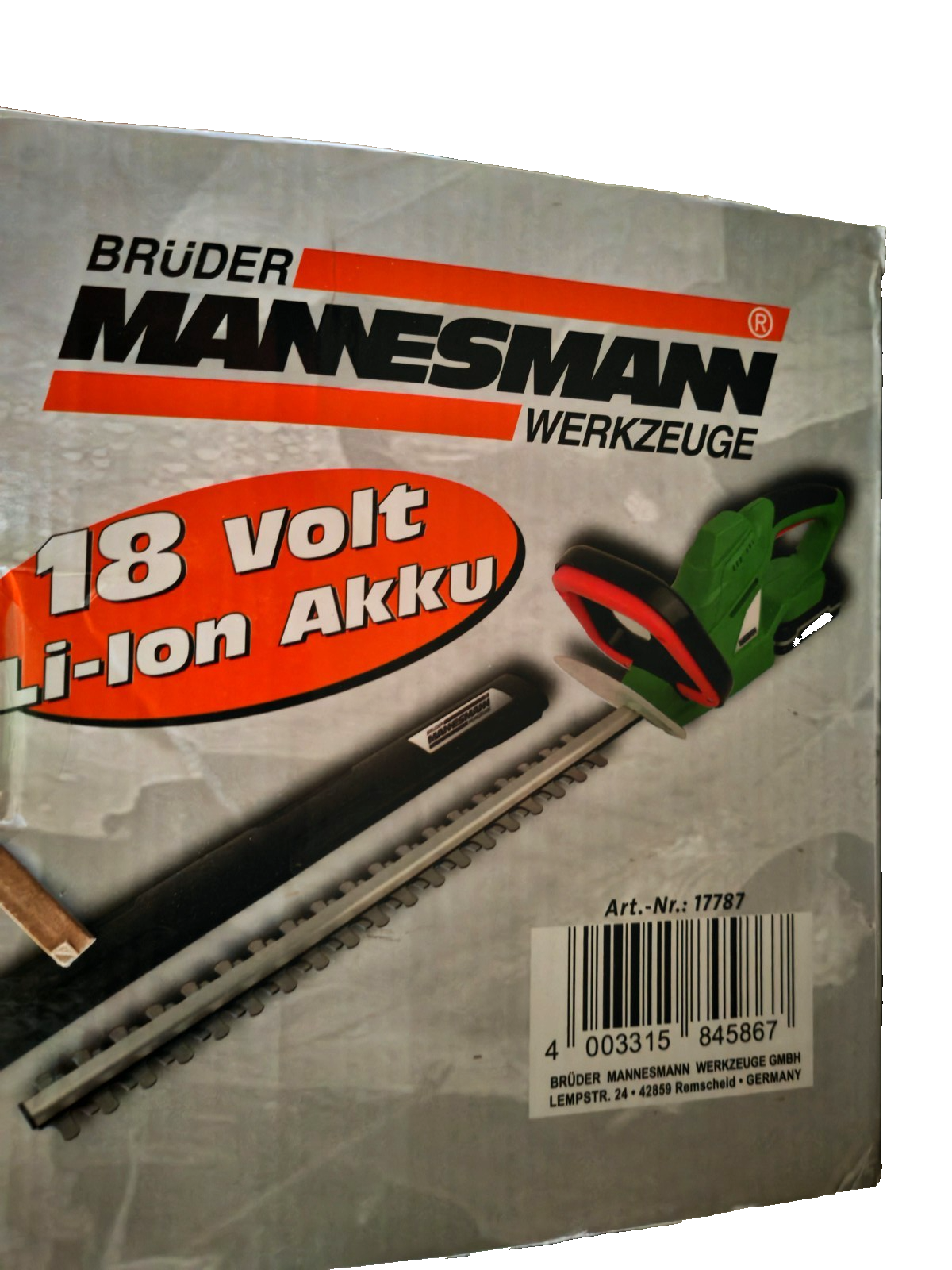 Brüder Mannesmann Akku Heckenschere M17787 18V 52cm Gartenschere Profi
