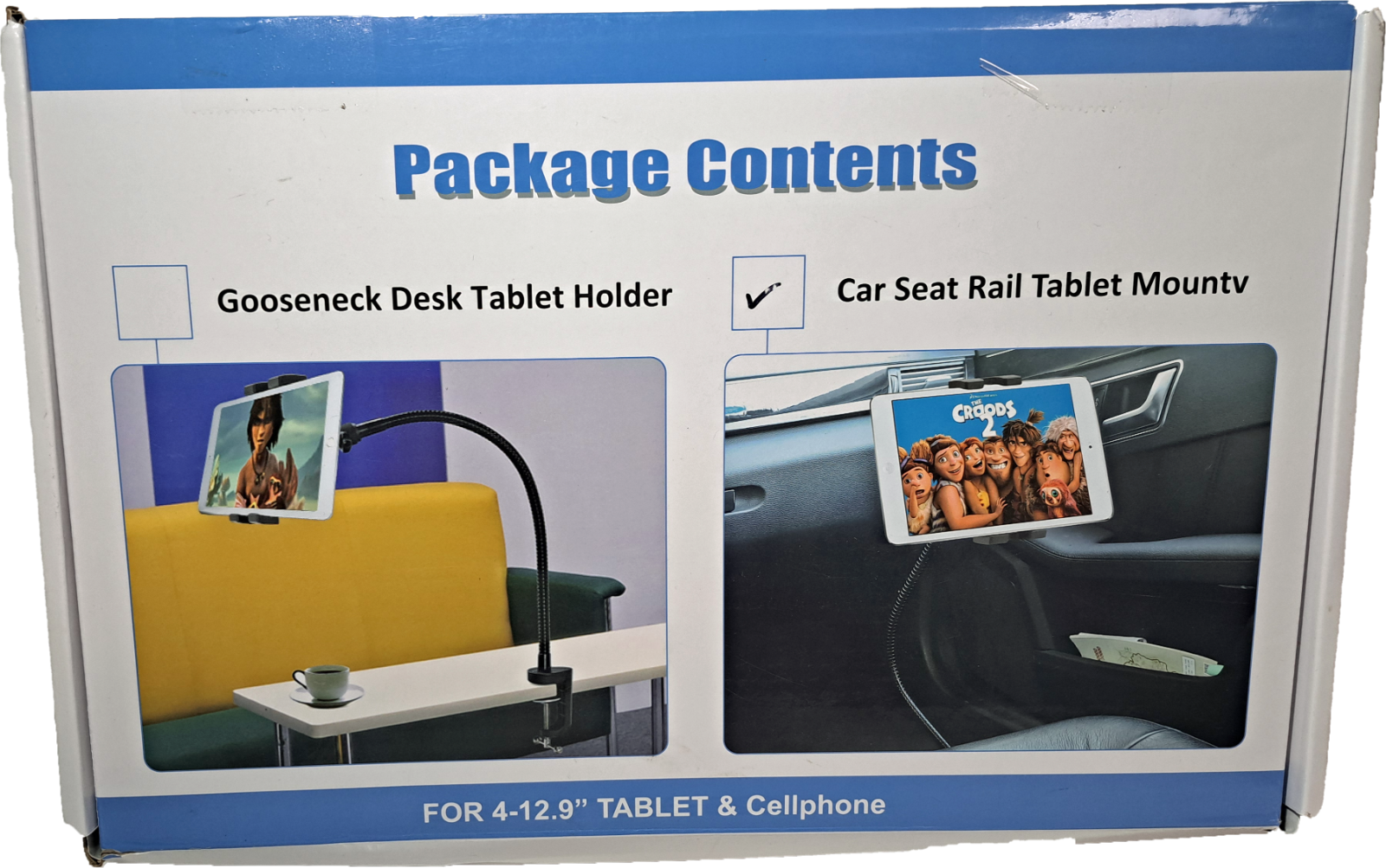 Package contents Auto Tablet Halterung für  4-12" Tablets