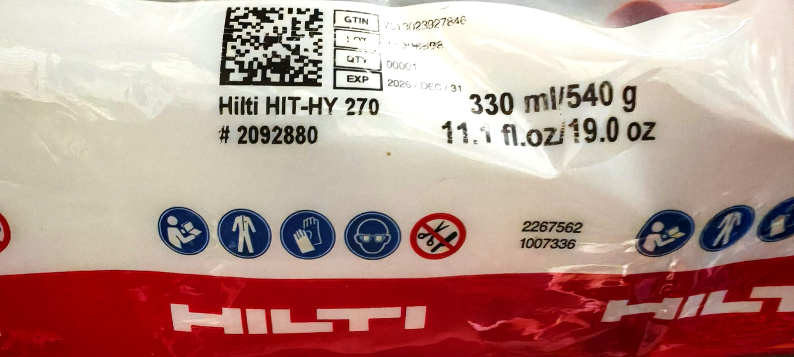 Hilti HIT-HY 270 Injektionsmörtel 330ml Verbundmörtel Mauerwerk A2