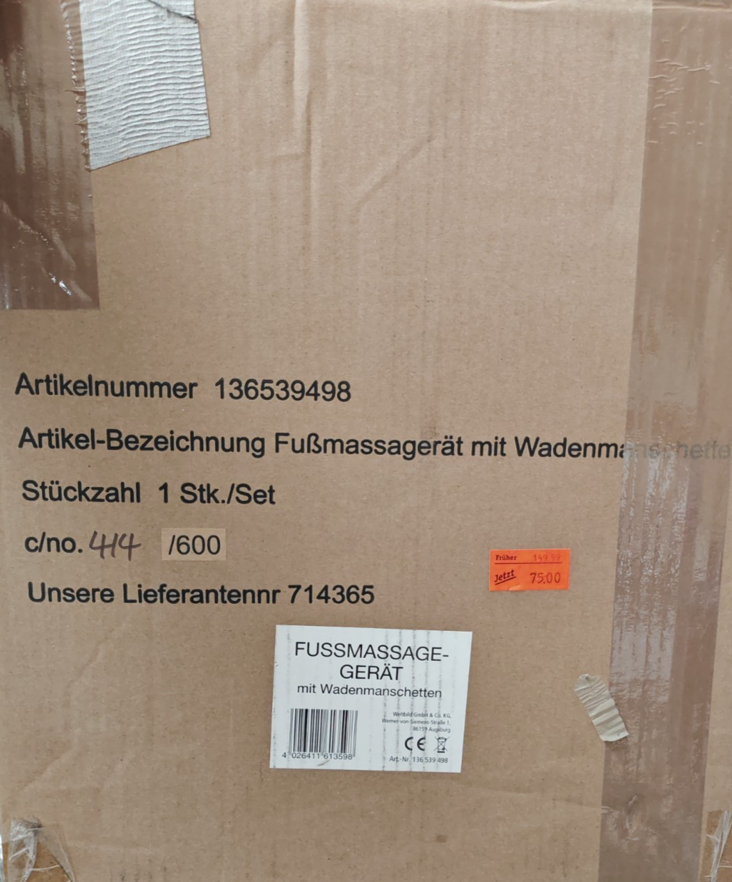 Weltbild Fußmassagegerät mit Wadenmanschetten Beinmassage Massagegerät F5