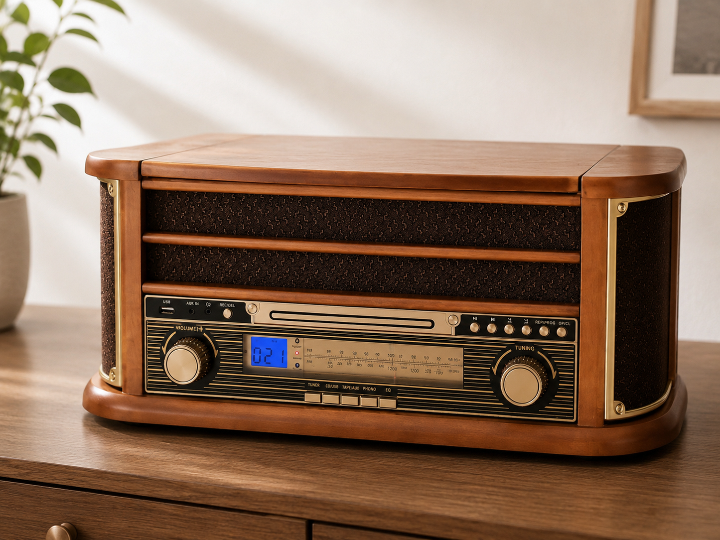 Dual NR4-1 Radioplattenspieler Braun Retro Radio Plattenspieler Nostalgie C03