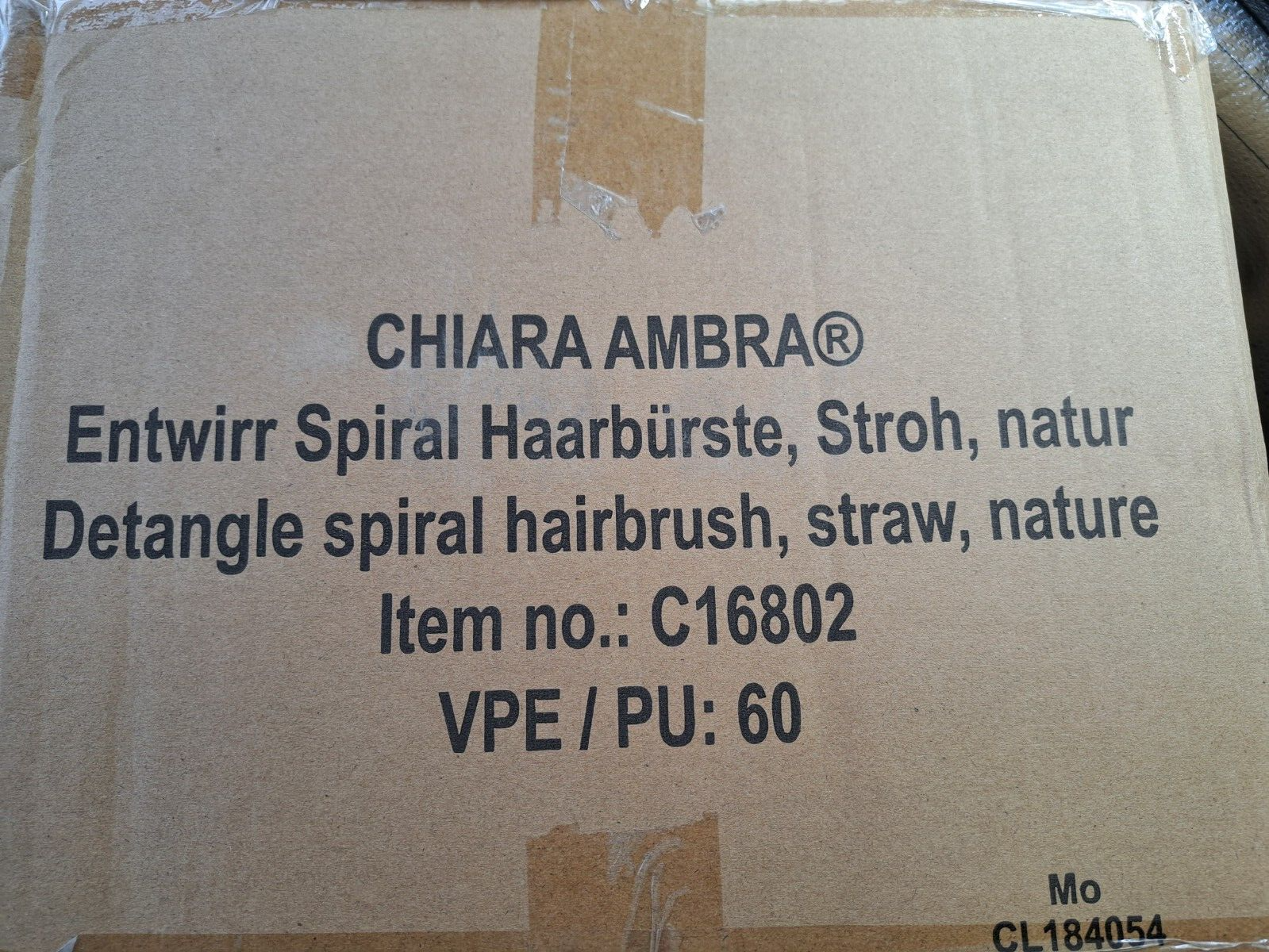 CHIARA AMBRA Mini Bio Haarbürste Stroh Beige Naturborsten Haarpflege Reise C2