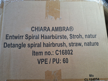 CHIARA AMBRA Mini Bio Haarbürste Stroh Beige Naturborsten Haarpflege Reise C2