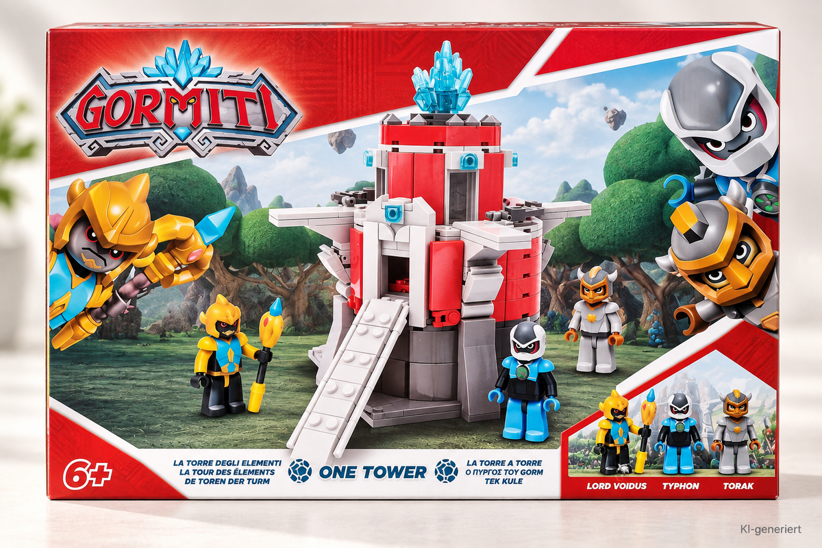 Gormiti One Tower Turm der Elemente Bauset 509 Teile 3 Figuren Giochi D5