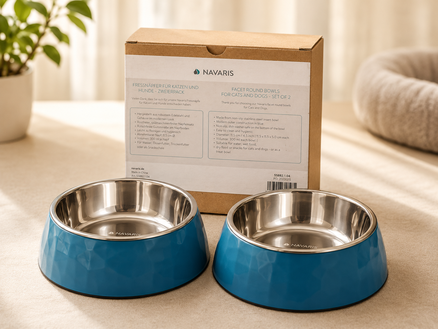 Navaris Fressnäpfe Katzen Hunde Haustiernapf Futternapf Wassernapf Set