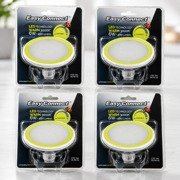4x EASY Connect LED Lampe 6W E27 Warmweiß 3000K 480 Lumen Sparlampe