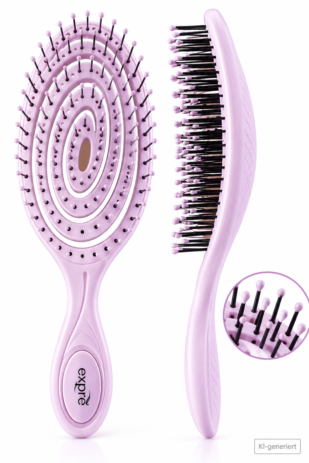 Chiara Ambra Spiral Haarbürste Lila Entwirrbürste Detangler Wet Dry C-01