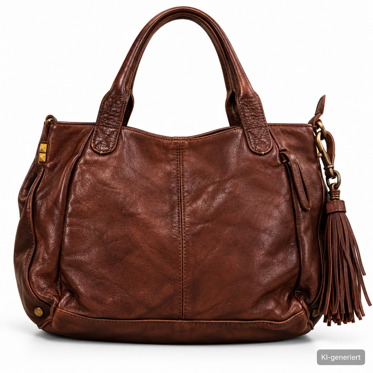 Desiderius Caladia Damen Ledertasche Braun Echtleder Shopper Schultertasche H2
