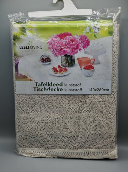 Lesli Living Tischdecke 140×260 cm – robuste Kunststoffdecke in Beige