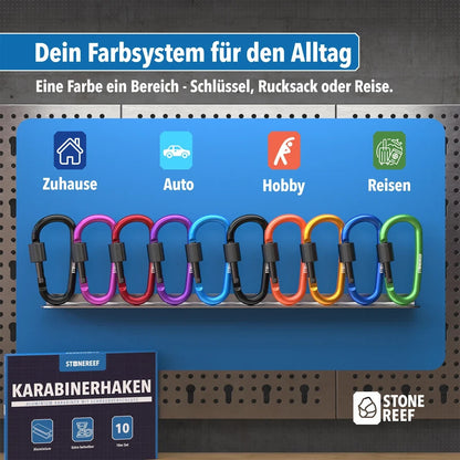 8x Karabinerhaken Aluminium Rostfrei Schnappverschluss Outdoor Camping Reise A6