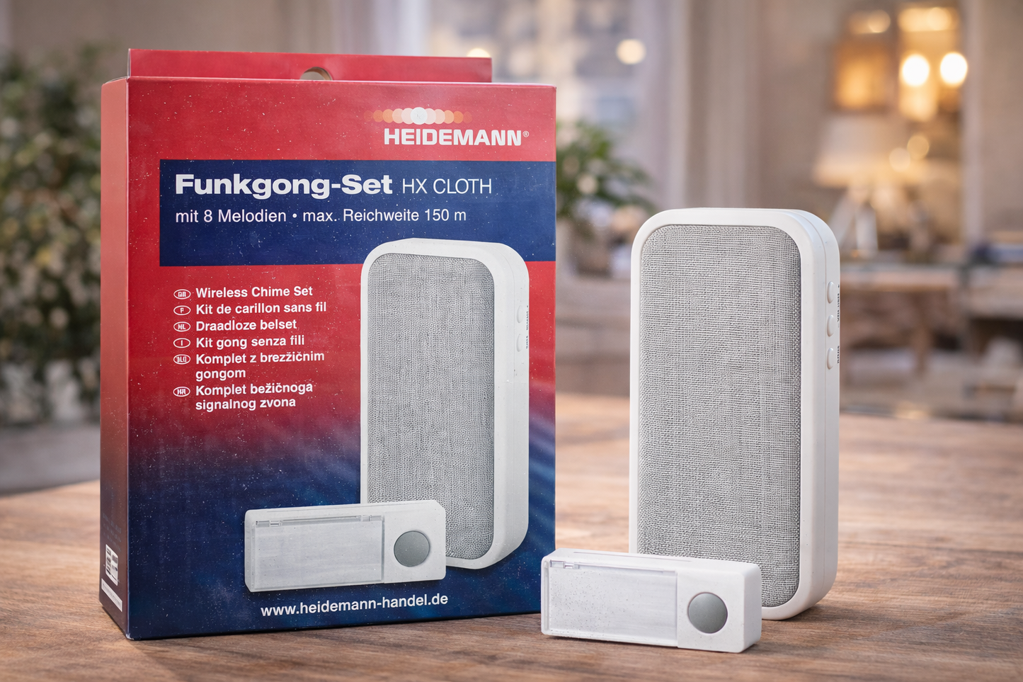 Heidemann 70833 Funkgong Komplett Set Türklingel Funkklingel