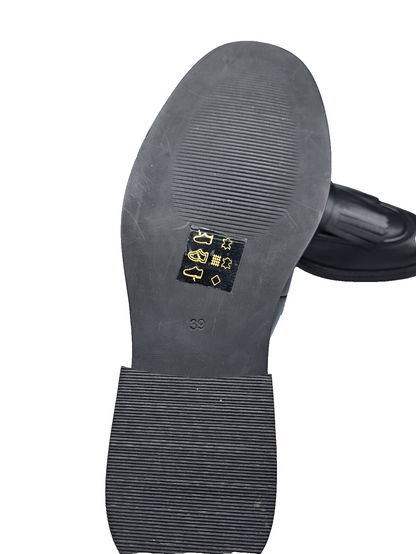 Paul Vesterbro Damen Loafer Gr. 39 Schwarz Leder Fransen Slipper Halbschuhe G2