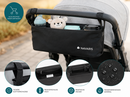 Navaris Kinderwagen Organizer Tasche Schwarz Buggy Organizer D9