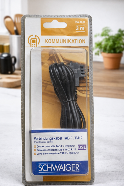 Schwaiger TAL6531 TAE-F RJ12 Verbindungskabel 1.TAE Dose Splitter