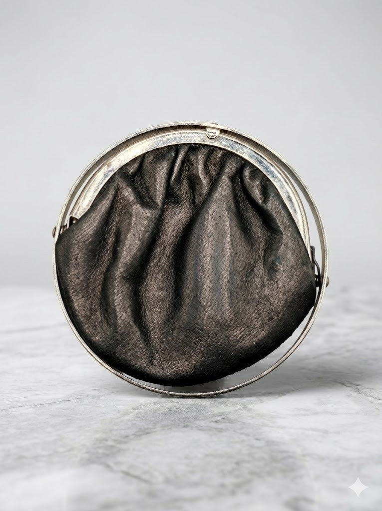 Cesare Piccini Leder Portemonnaie Geldbörse Wallet Vintage Silber
