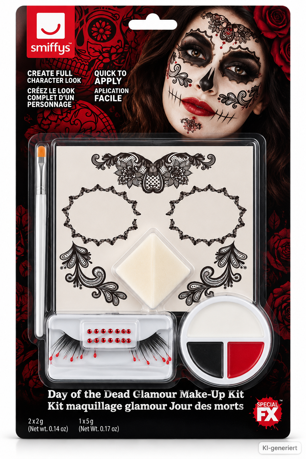 Smiffys 44962 Day of the Dead Glamour Make-Up Kit Halloween Catrina D5