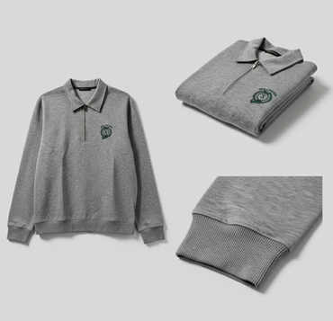 Strandfein Menswear Sweatshirt Polo Grau-meliert Herren Größe L Pullover