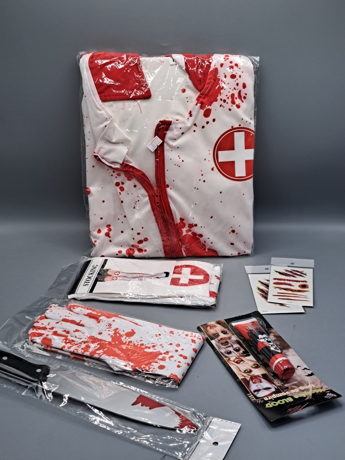 Halloween komplett Kostüm, Zombie, Krankenschwester