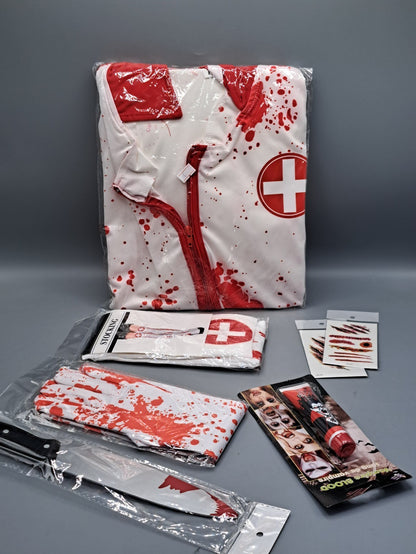 Halloween komplett Kostüm, Zombie, Krankenschwester