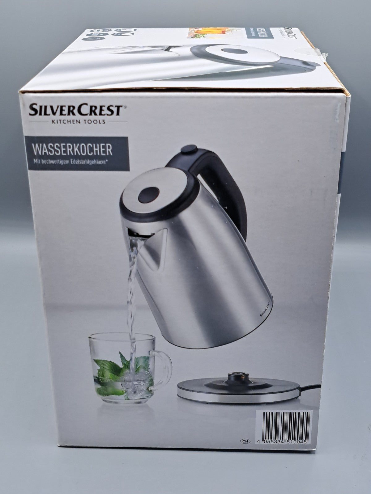 SilverCrest Wasserkocher, 1,7 Liter, 2400 Watt, Edelstahlgehäuse