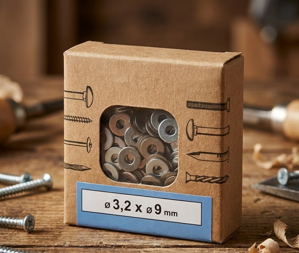 Emil Lux Unterlegscheiben 3,2x9 mm – 100 Stück